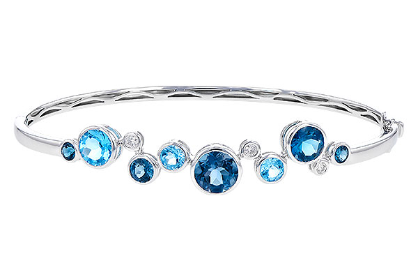 F328-55122: BANGLE 3.95 TW BLUE TOPAZ 4.06 TGW