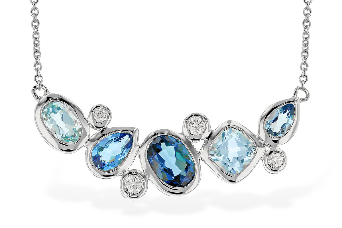 F328-60558: NECK 2.57 BLUE TOPAZ TW 2.72 TGW (18")