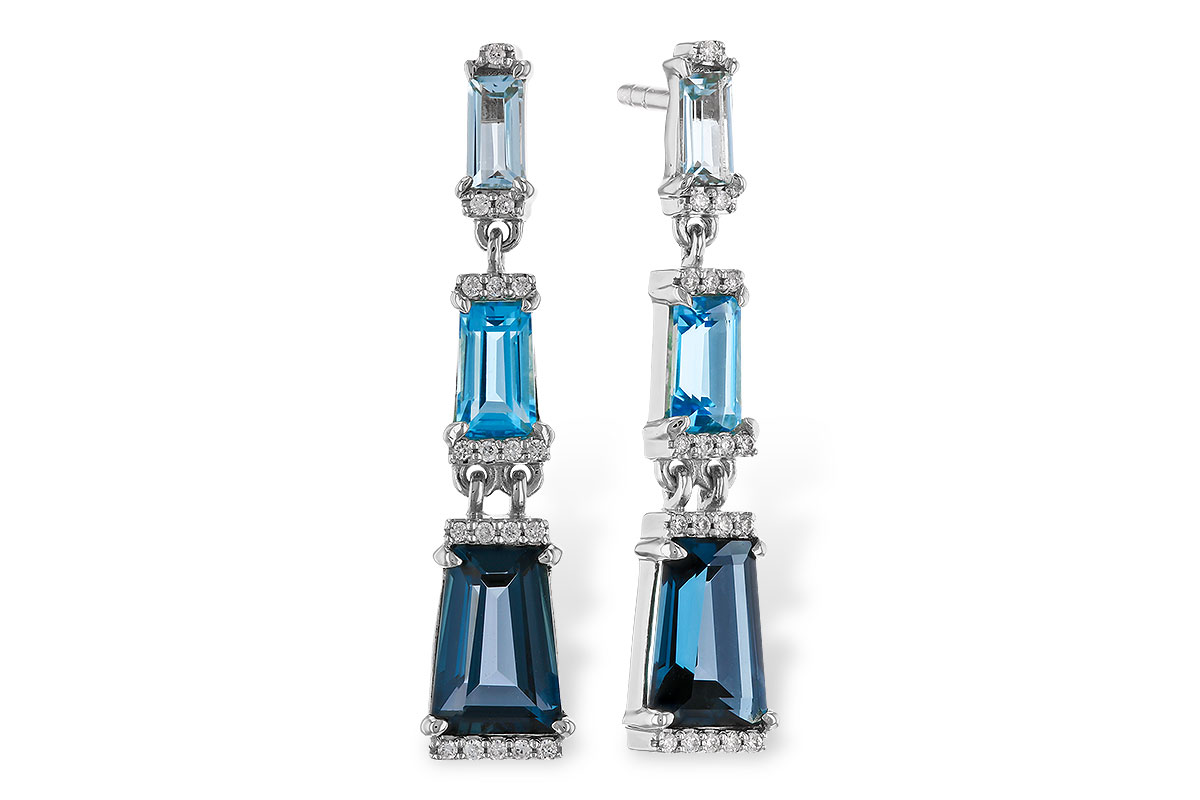 F329-49667: EARRINGS 2.55 BLUE TOPAZ 2.62 TGW