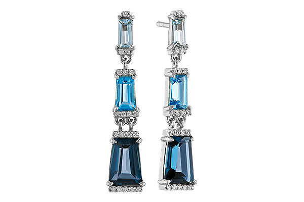 F329-49667: EARRINGS 2.55 BLUE TOPAZ 2.62 TGW