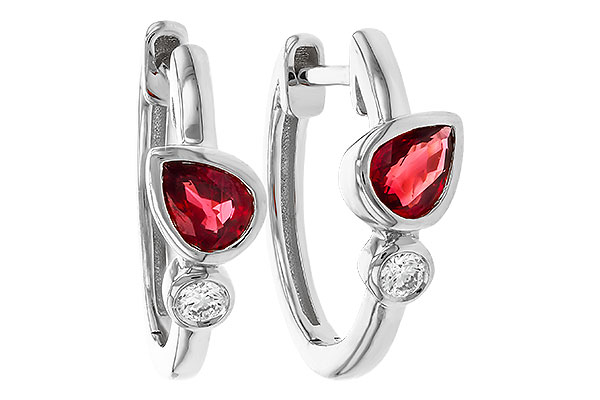 F329-50631: EARRINGS .48 RUBY .54 TGW