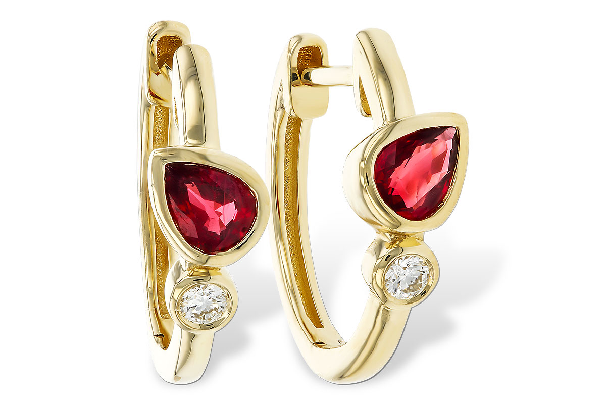 F329-50631: EARRINGS .48 RUBY .54 TGW