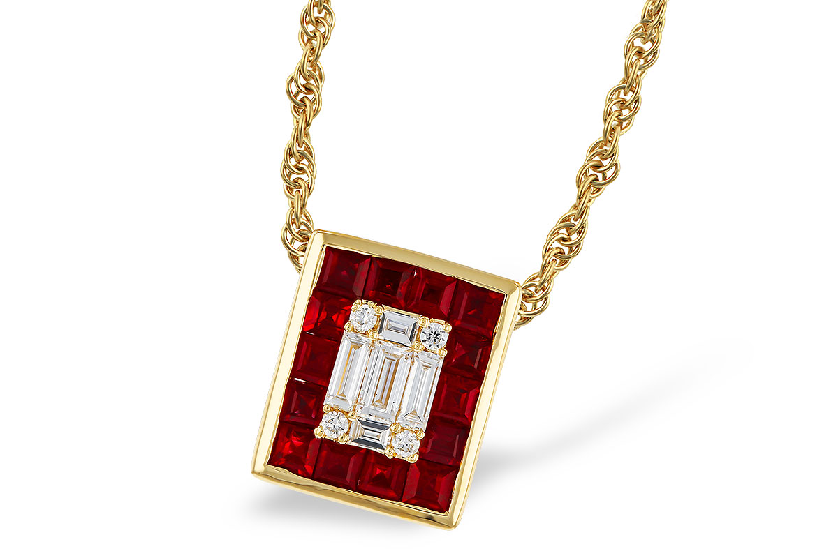 F329-53322: NECKLACE .82 RUBY TW 1.00 TGW