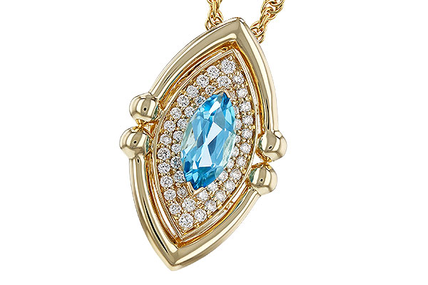 F329-54204: NECKLACE .54 BLUE TOPAZ .70 TGW (8x4MM BT)