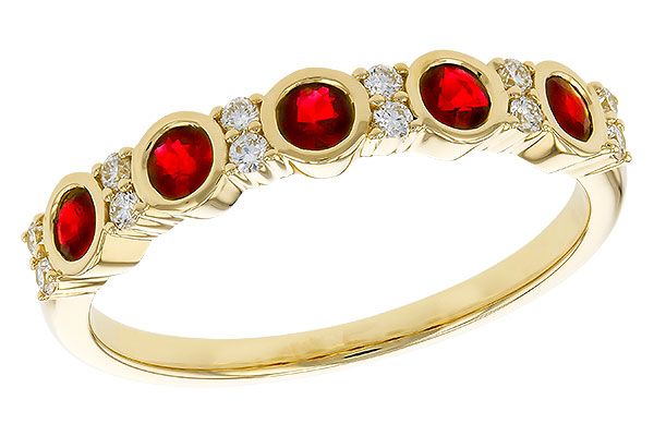 F329-54240: LDS WED RG .33 TW RUBY .45 TGW