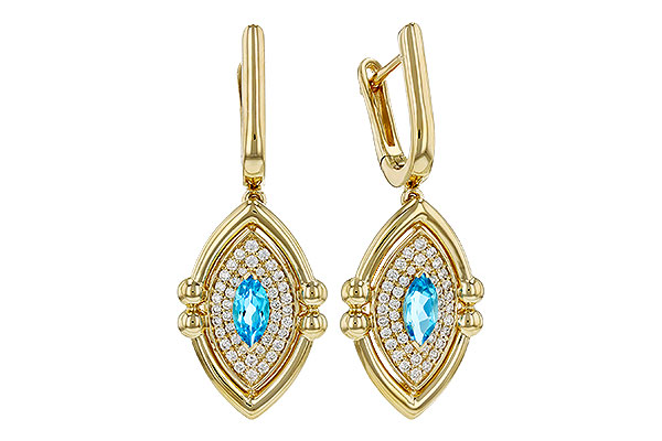 F330-36958: EARRINGS .50 TW BLUE TOPAZ .78 TGW (6x3MM BT)