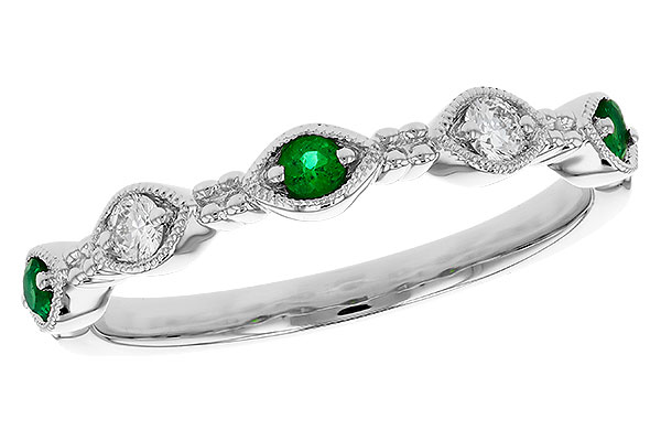 F330-36985: LDS WED RG .10 TW EMERALD .19 TGW