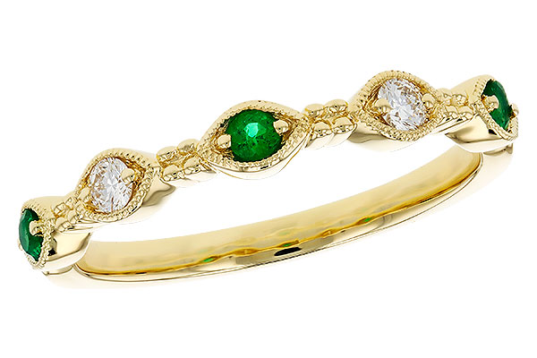 F330-36985: LDS WED RG .10 TW EMERALD .19 TGW