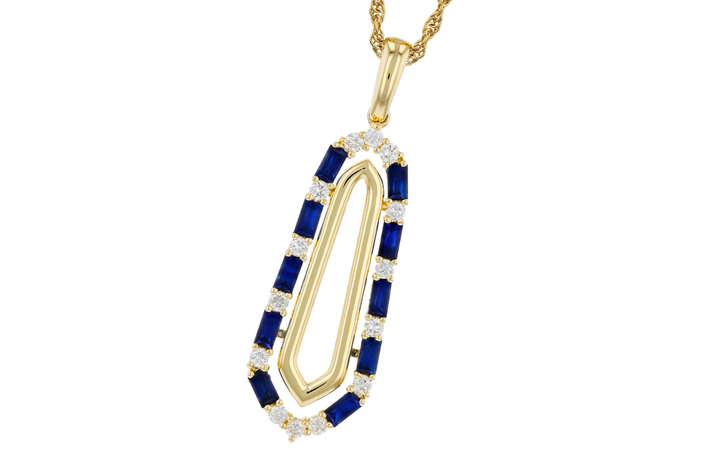 F330-39685: NECKLACE .74 TW SAPPHIRE .94 TGW