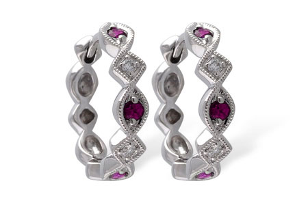 G055-82367: EARRINGS .20 RUBY .25 TGW