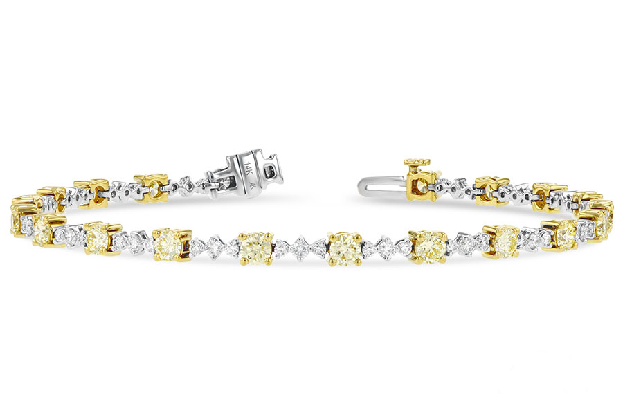 G243-15176: BRACELET 2.80 YELLOW DIA 4.01 TW