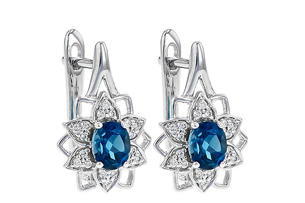 G244-06922: EARR .76 BLUE TOPAZ .89 TGW