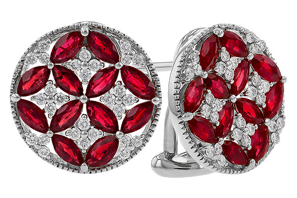 G329-46994: EARRINGS 2.07 TW RUBY 2.37 TGW