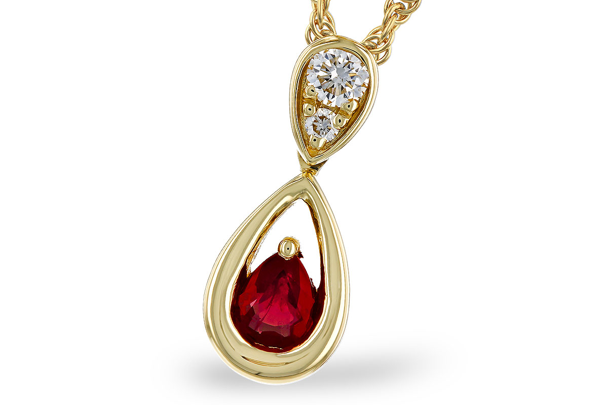 G329-48767: NECKLACE .20 RUBY .26 TGW (4x3 RUBY)