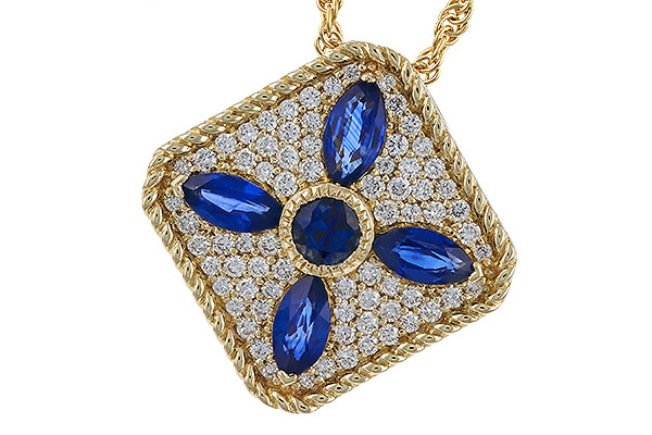 G329-50558: NECKLACE .89 TW SAPPHIRE 1.20 TGW