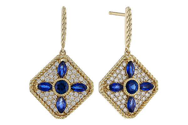 G329-50567: EARRINGS 1.03 TW SAPPHIRE 1.46 TGW