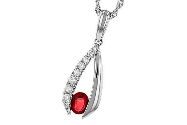 G329-50631: NECKLACE .34 RUBY .50 TGW (5x4 RUBY)