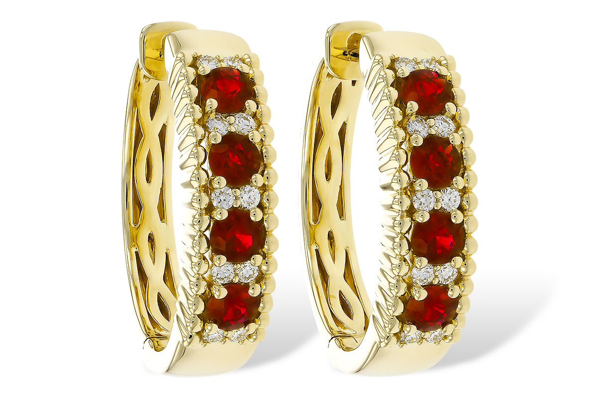 G329-54249: EARRINGS .54 TW RUBY .66 TGW