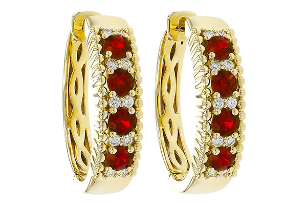 G329-54249: EARRINGS .54 TW RUBY .66 TGW