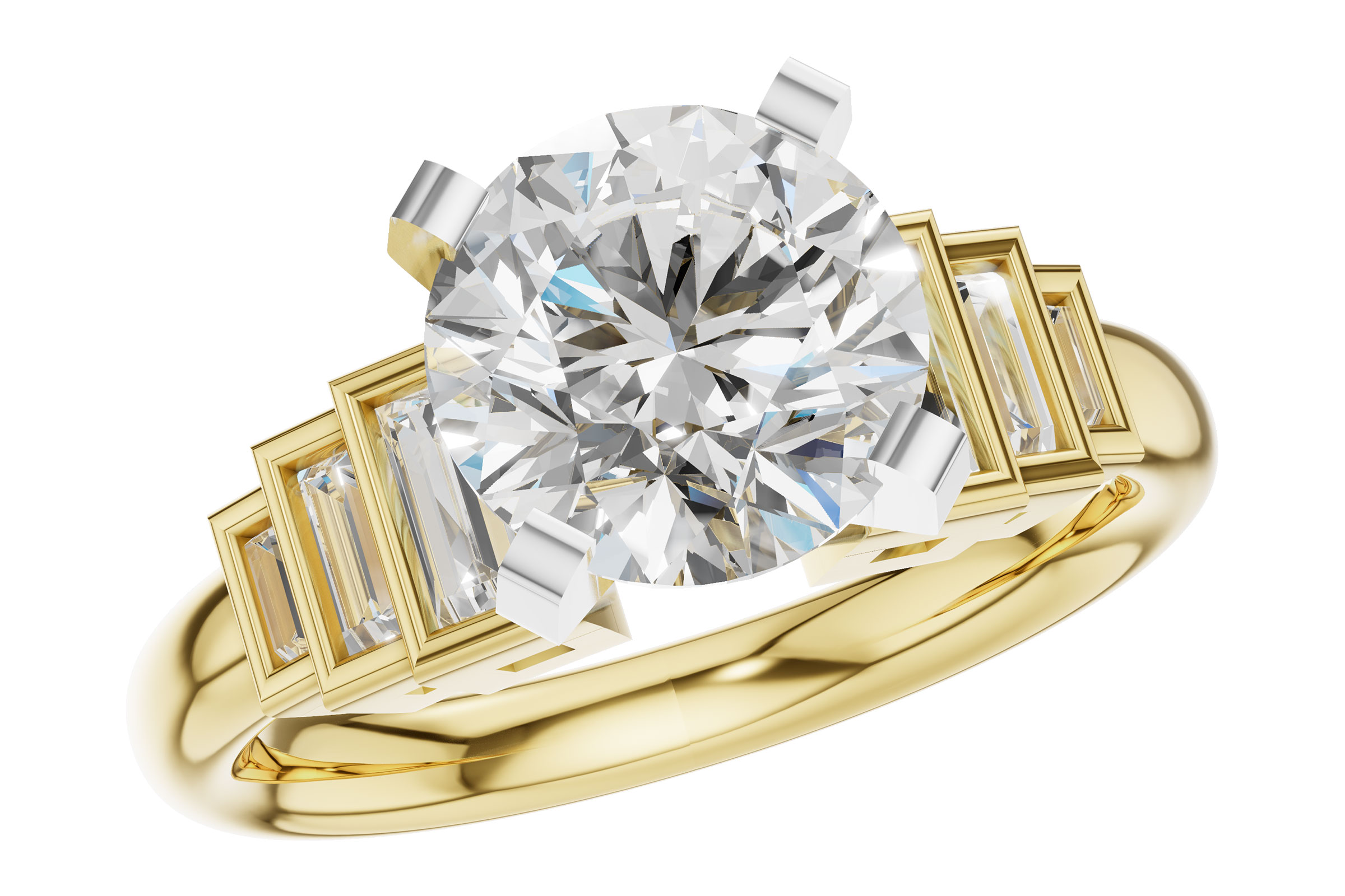 G330-37831: LDS SEMI DIA RG .26 TW BAGUETTES