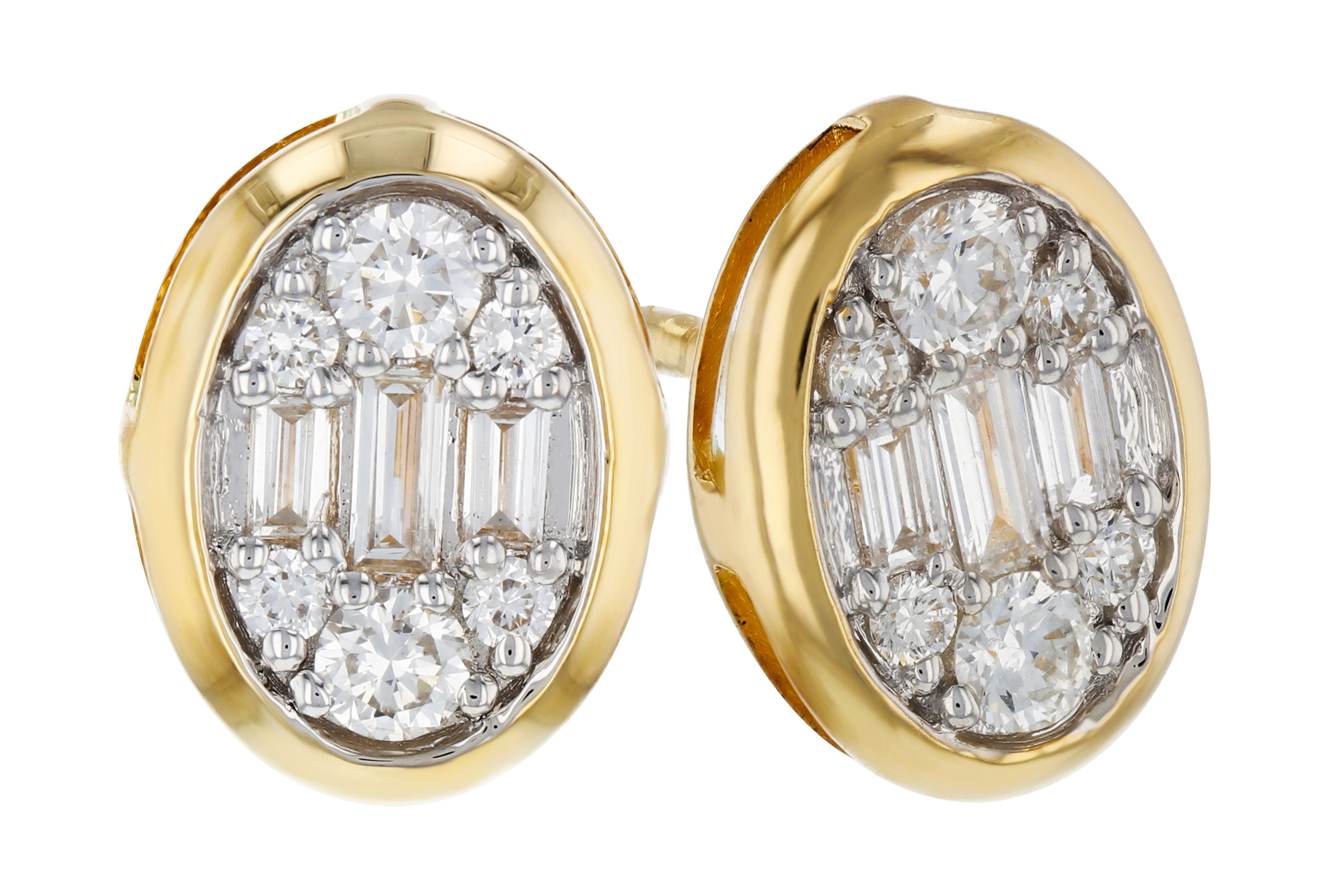 G330-38794: EARRINGS .08 TW BAGUETTE .24 TW