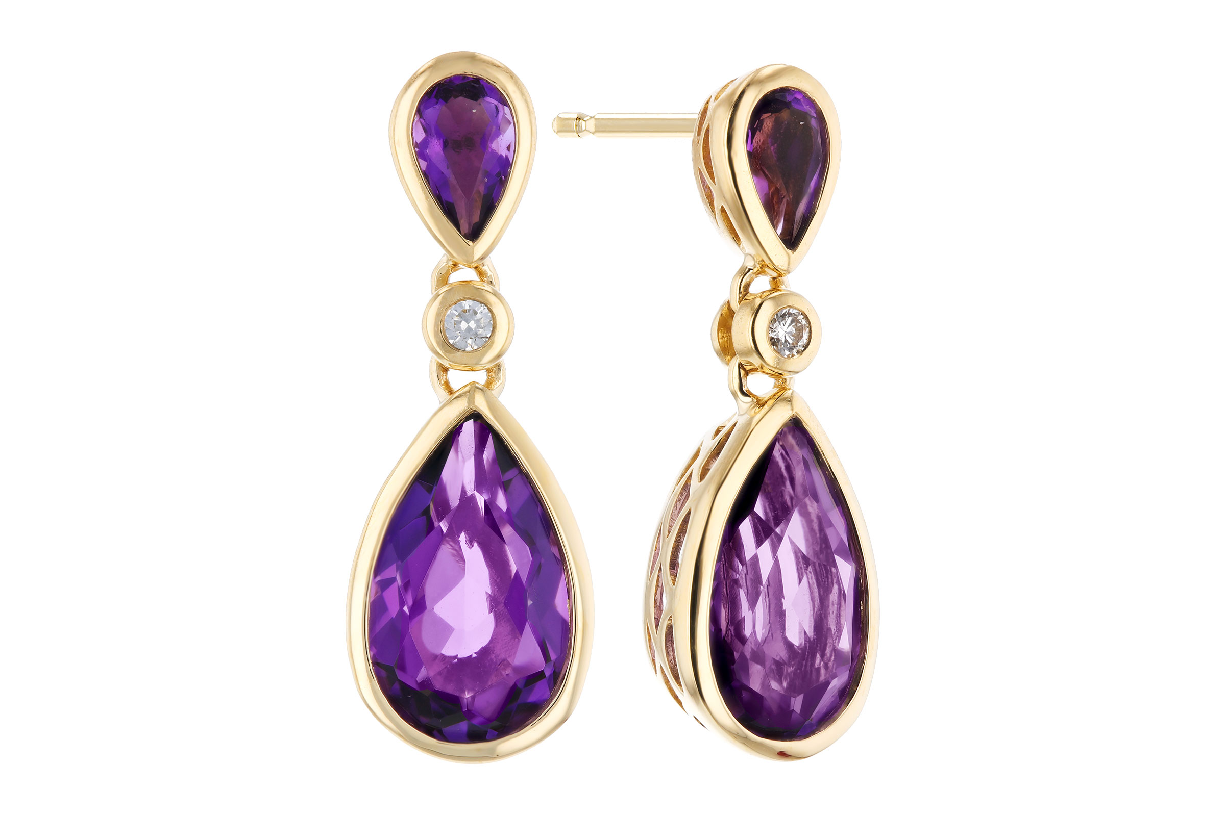 G330-39640: EARRINGS 2.80 TW AMETHYST 2.84 TGW