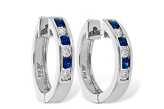 H055-85103: EARRINGS .29 SAPP .50 TGW