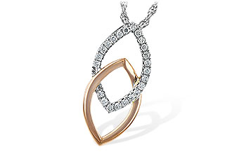 H244-07894: NECKLACE .20 TW (ROSE & WG)