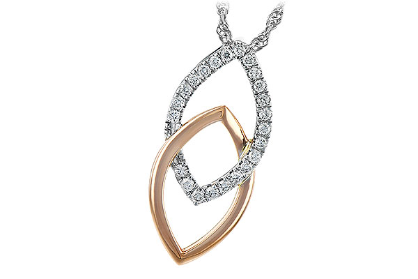 H244-07894: NECKLACE .20 TW (ROSE & WG)