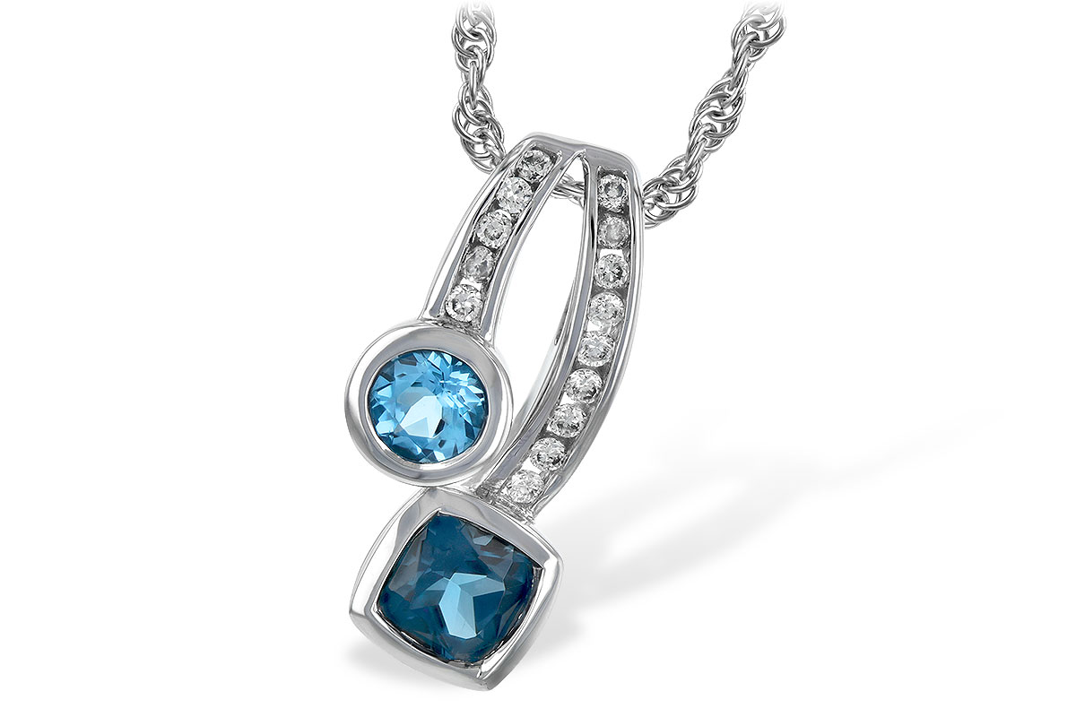H244-08803: NECKLACE .91 TW BLUE TOPAZ 1.04 TGW