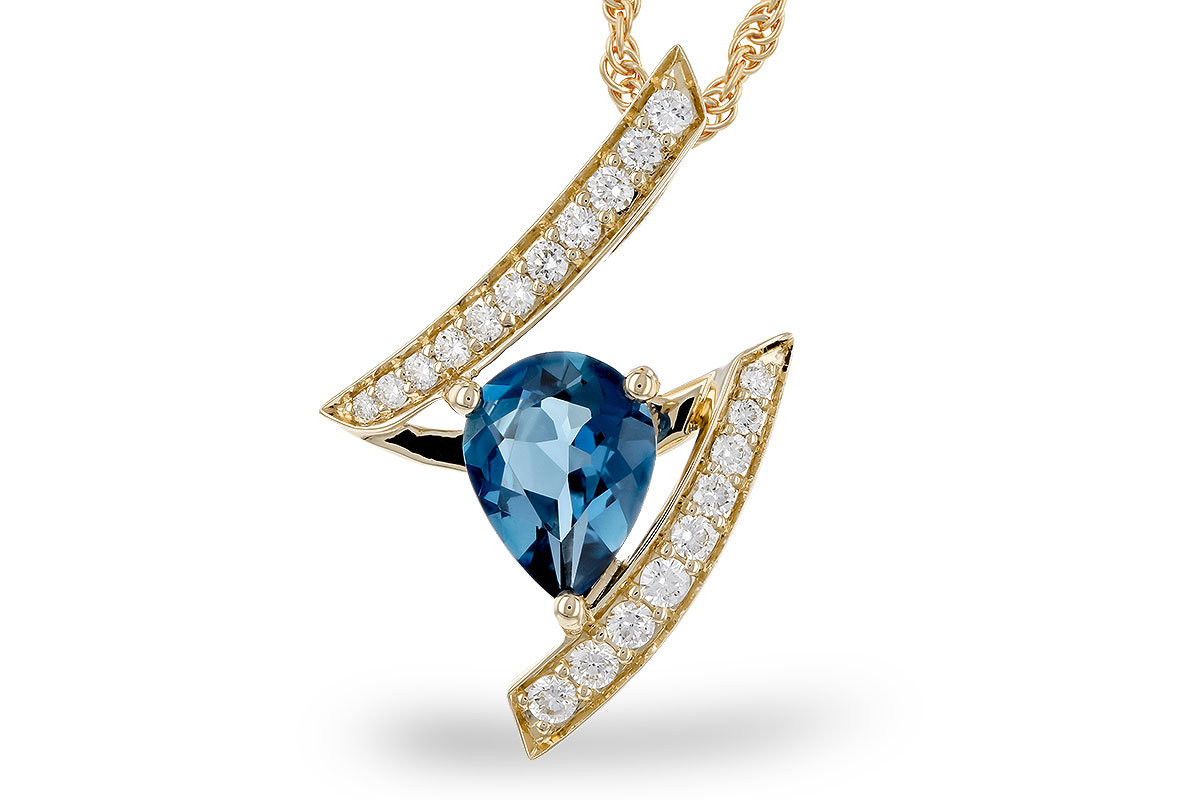 H329-46940: NECK 1.04 LONDON BLUE TOPAZ 1.23 TGW (8x6MM)