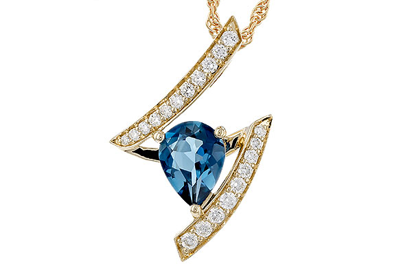 H329-46940: NECK 1.04 LONDON BLUE TOPAZ 1.23 TGW (8x6MM)