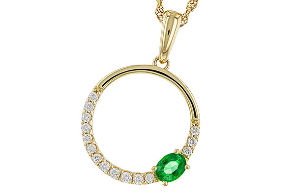 H329-48749: NECKLACE .19 EMERALD .34 TGW