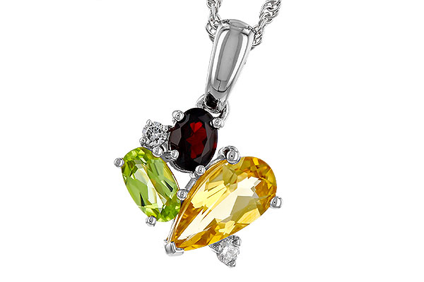 H329-48758: NECKLACE .79 SEMI PREC (CIT,PER,GAR) .82 TGW