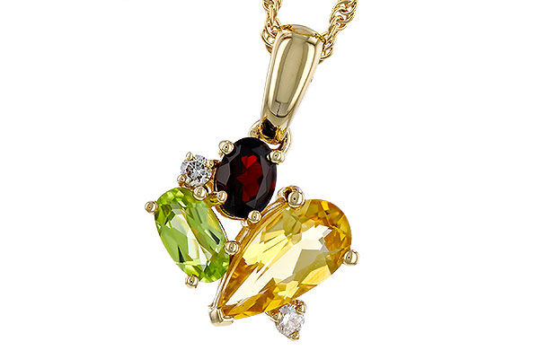 H329-48758: NECKLACE .79 SEMI PREC (CIT,PER,GAR) .82 TGW