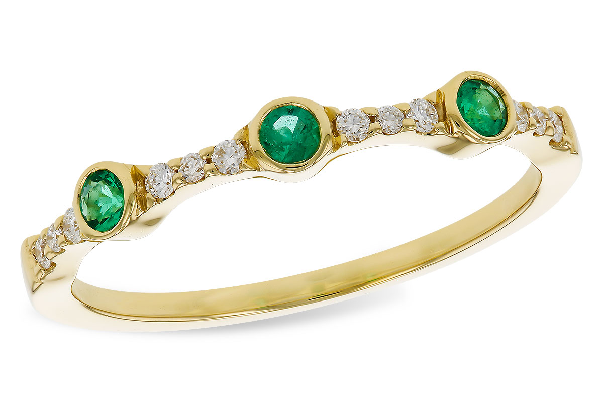 H329-48767: LDS WED RG .11 EMERALD .20 TGW