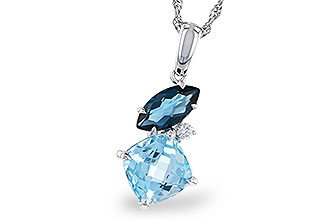 H329-49640: NECKLACE 2.37 TW BLUE TOPAZ 2.40 TGW
