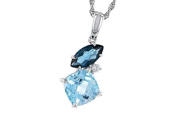 H329-49640: NECKLACE 2.37 TW BLUE TOPAZ 2.40 TGW