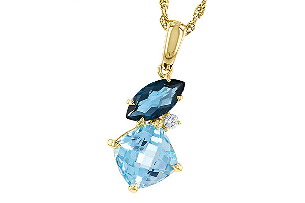 H329-49640: NECKLACE 2.37 TW BLUE TOPAZ 2.40 TGW