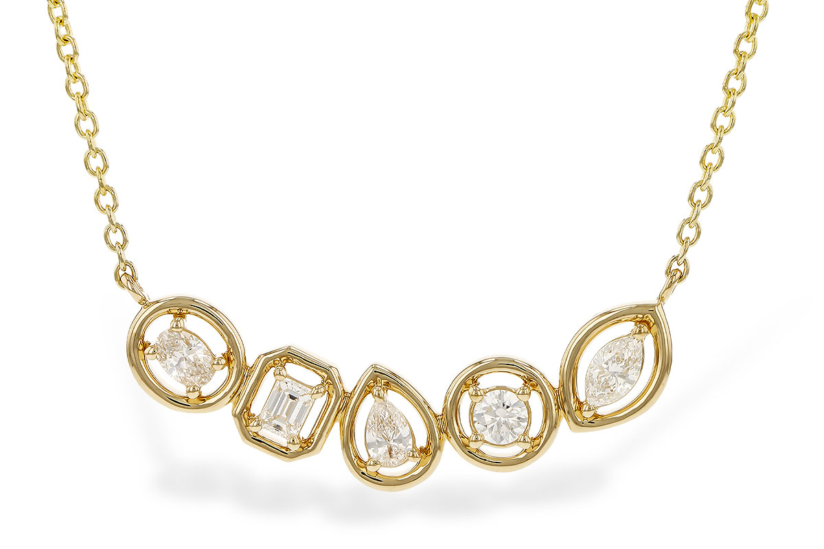 H329-52376: NECKLACE .50 TW FANCY CUT DIAS (18")