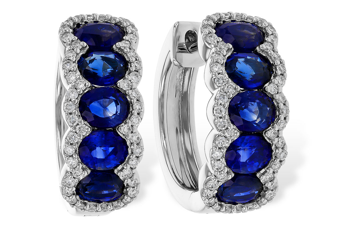 H329-53276: EARRINGS 2.32 TW SAPPHIRE 2.57 TGW