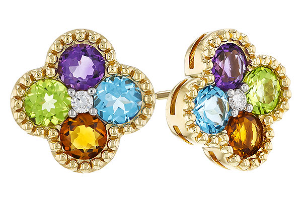 H329-54222: EARRINGS 1.88 SEMI-PREC (AMY,BT,CIT,PER) 1.93 TGW