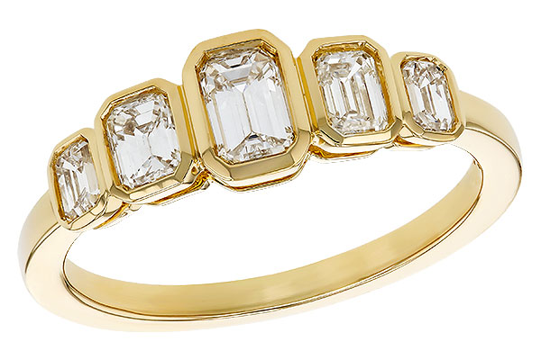 H329-54240: LDS DIA WED RG .90 TW EMERALD CUTS
