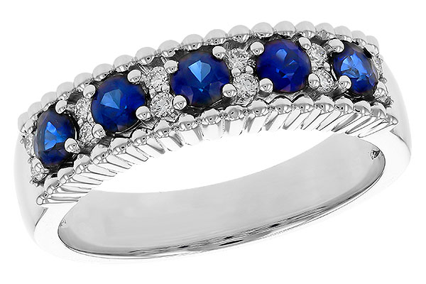 H329-54249: LDS WED RG .64 TW SAPPHIRE .76 TGW