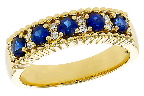 H329-54249: LDS WED RG .64 TW SAPPHIRE .76 TGW