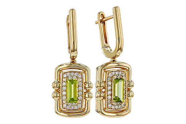 H330-36958: EARRINGS .71 TW PERIDOT .88 TGW (6x3MM PER)