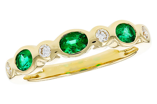 H330-36976: LDS WED RG .43 EMERALD .56 TGW