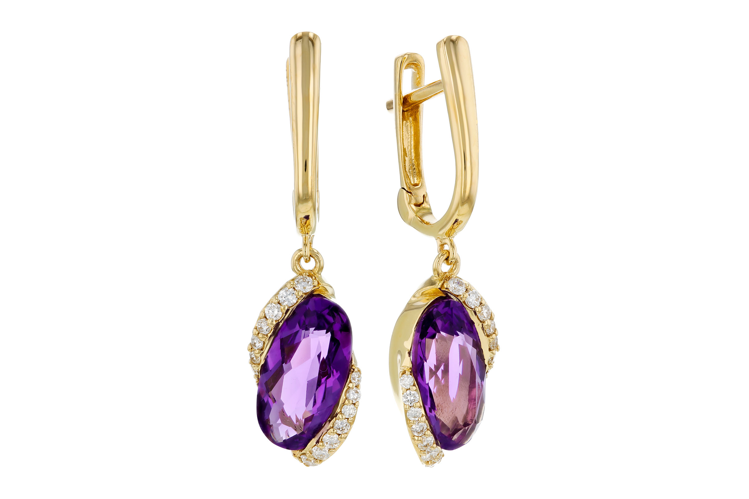 H330-38767: EARRINGS 2.14 TW AMETHYST 2.26 TGW (10x5MM AMY)