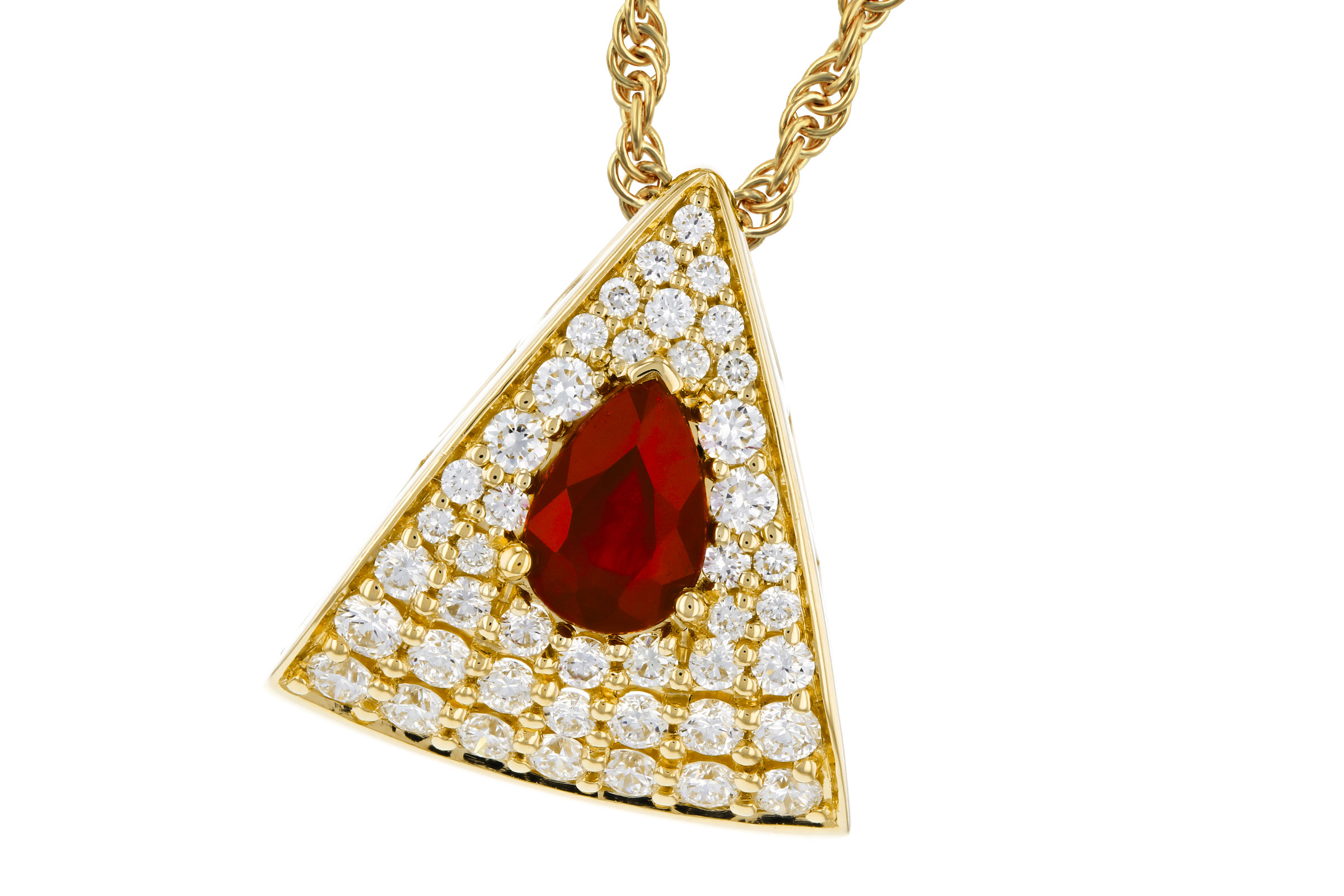 H330-38803: NECKLACE .46 RUBY .80 TGW (6x4MM RU)