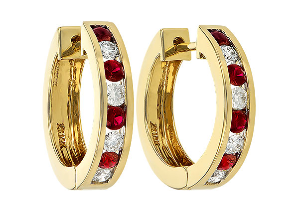 K055-85094: EARRINGS .59 RUBY 1.02 TGW